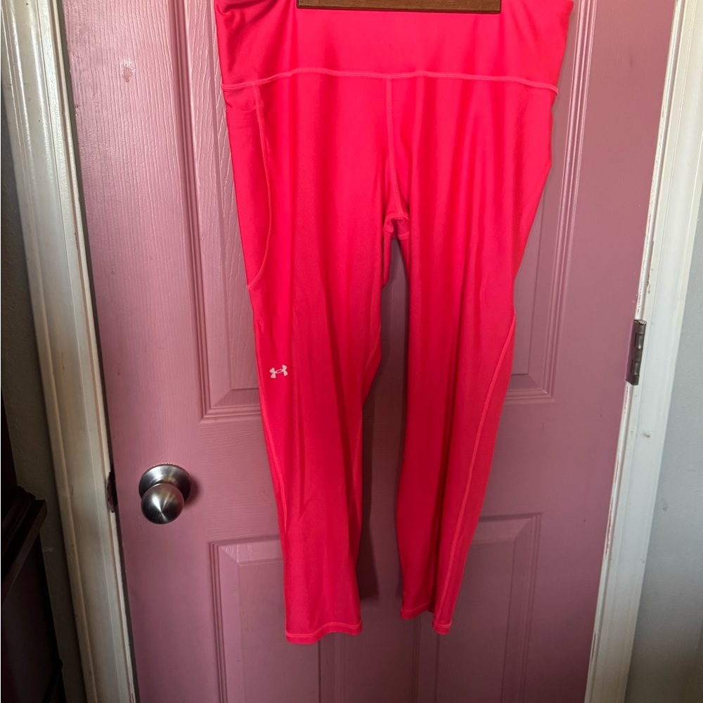Under Armour Neon Coral Compression Leggings